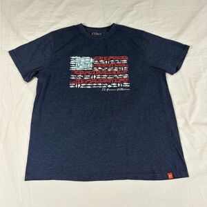 The Américan Outdoorsman Mens Blue Print Short Sleeve T-Shirt XL